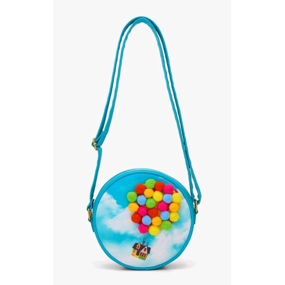 Loungefly Handbags - NWT Loungefly Disney Pixar Up Pom Pom Balloons House Crossbody Bag